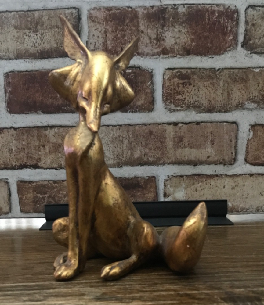 Vintage MCM Freeman Mcfarlin Gold Sitting Fox sculpture