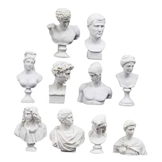 Harp Female Bust Sculpture 10pcs Greek Bust Famous Sculpture Plaster Bust