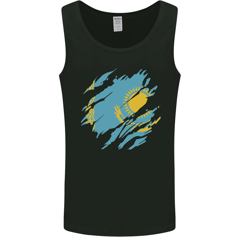 Torn Kazakhstan Flag Kazakh Day Football Mens Vest Tank Top