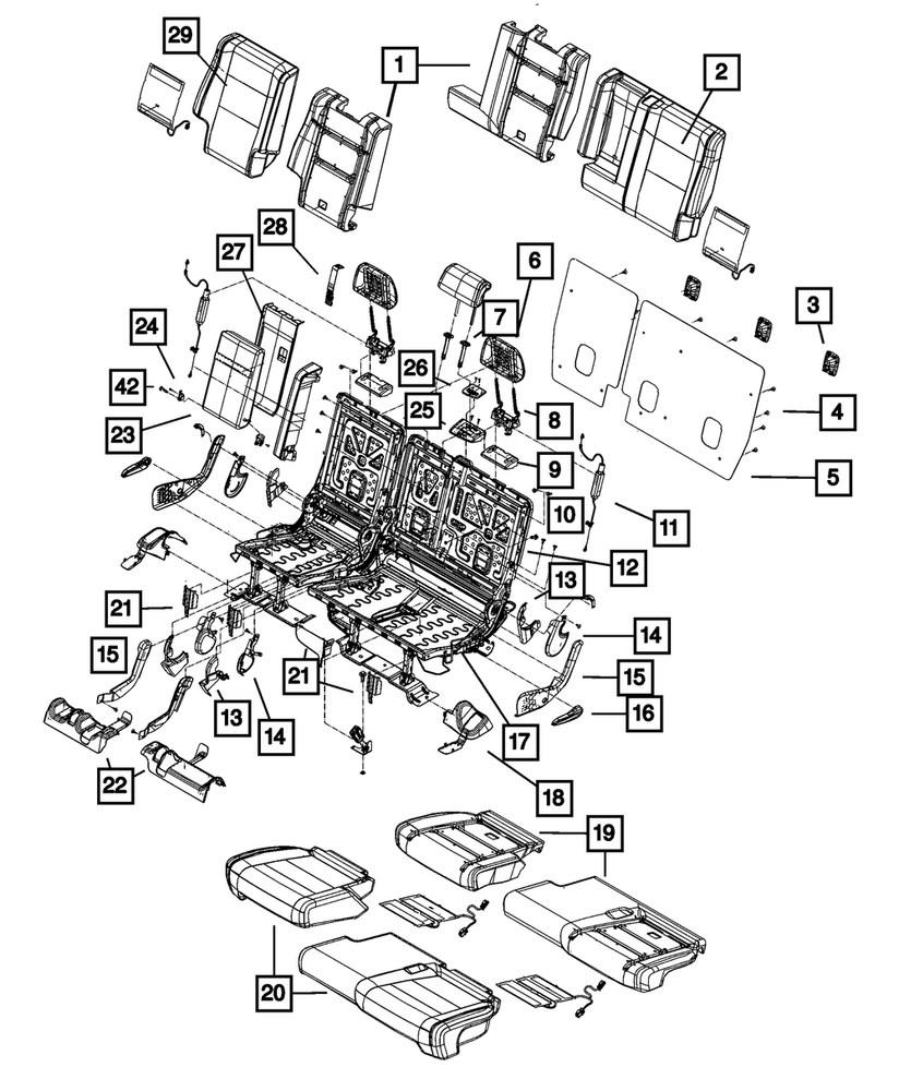 Genuine Mopar Rear Seat Cushion Cover Right 5LK74BD3AA