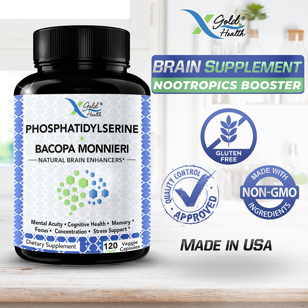 Phosphatidylserine & Bacopa - Natural Brain Enhancer - 120 Capsules