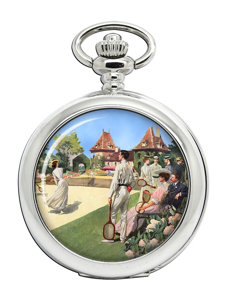 Vintage Tennis Enamel Pocket Watch