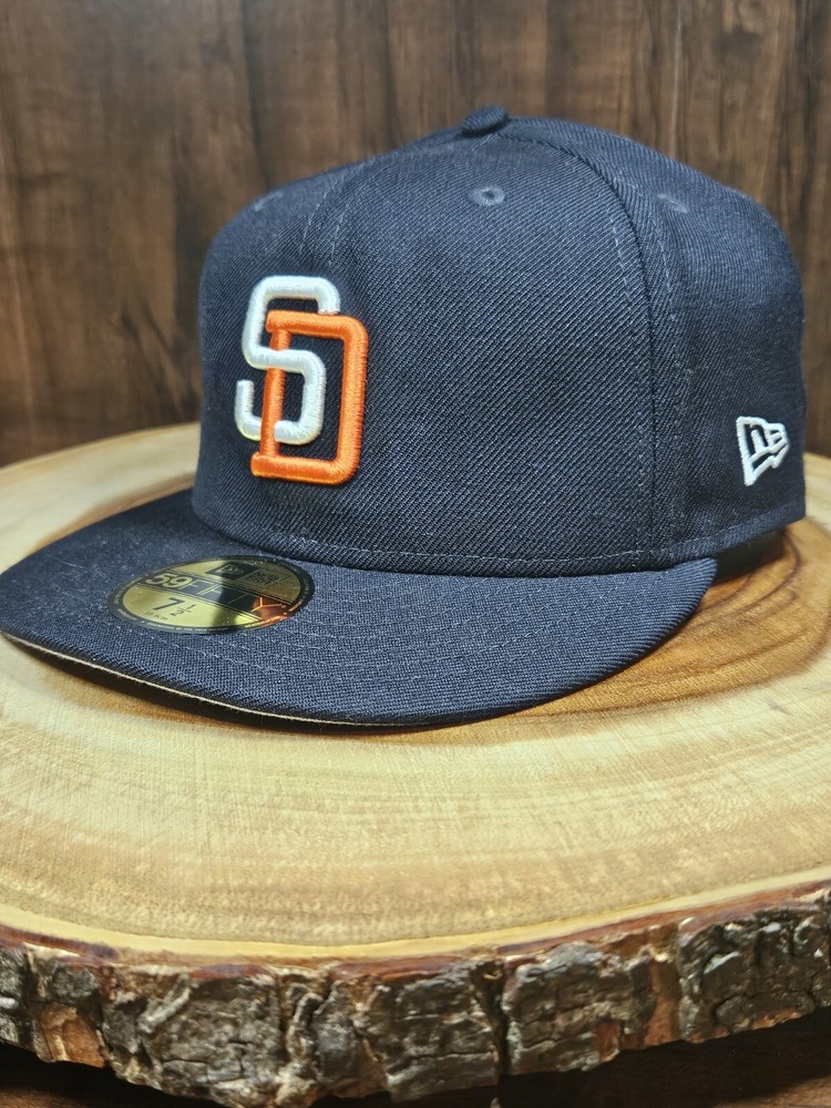 San Diego Padres New Era 59Fifty Black Fitted Hat MLB Size 7 1/2
