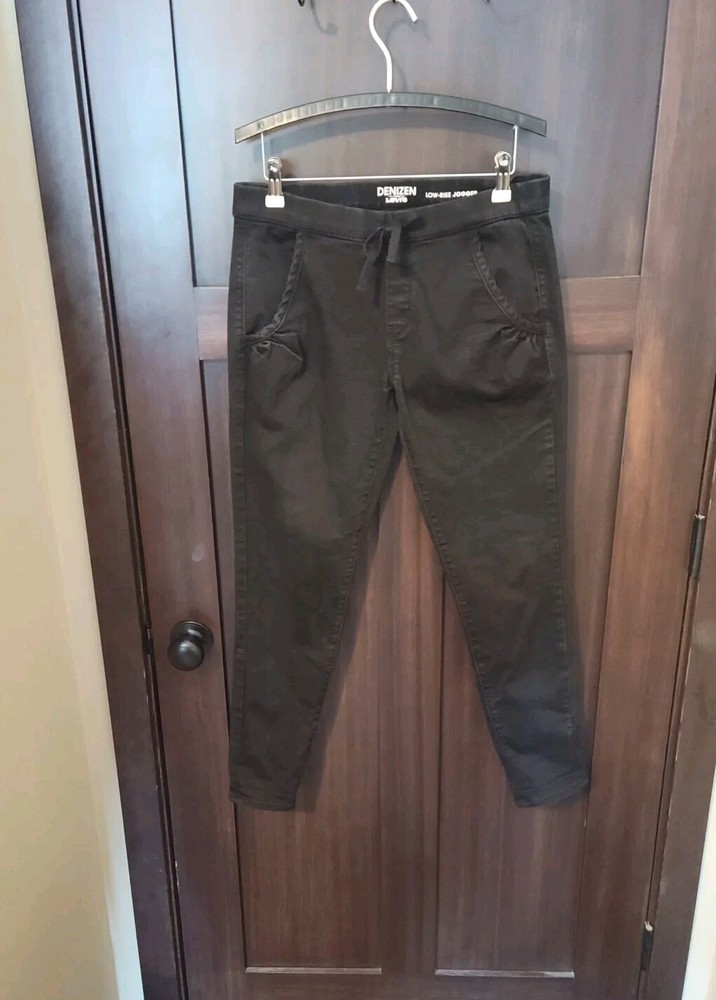 EUC Women's Denizen Levi's Low Rise Jogger Jeans Black Stretch Denim Size Small