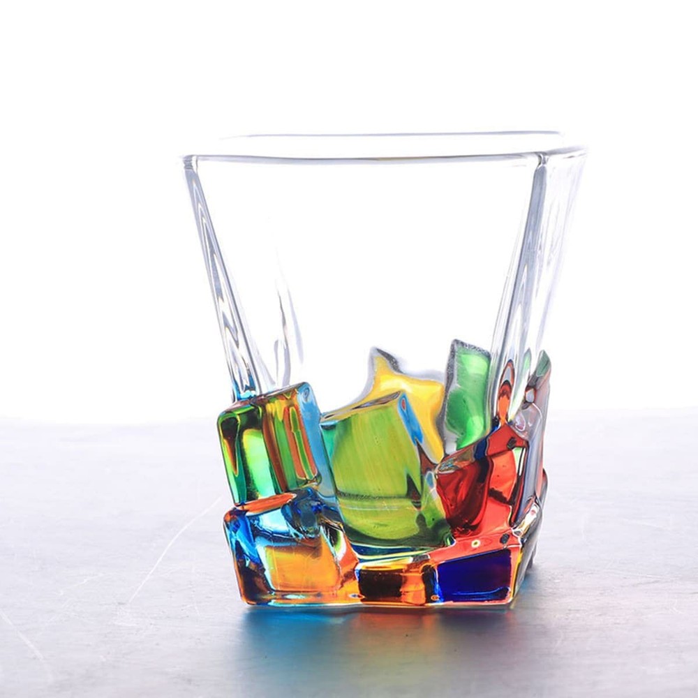Colorful Drinking Glasses Hand Painted Colored Water Glasses Multicolor Water Gl