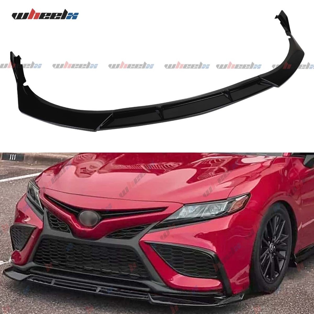 For Toyota Camry 2021 2024 SE XSE Front Bumper Lip Splitter Painted Gloss Black