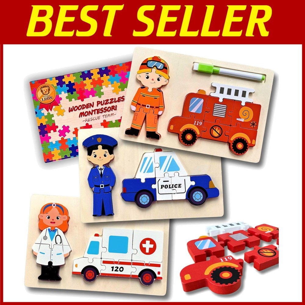 Eco-Friendly 3-Pack Toddler Puzzles | Enhance Fine Motor Skills & Coordination