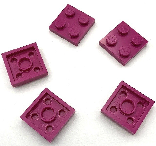 Lego 5 New Magenta 2x2 Stud Plates Building Parts