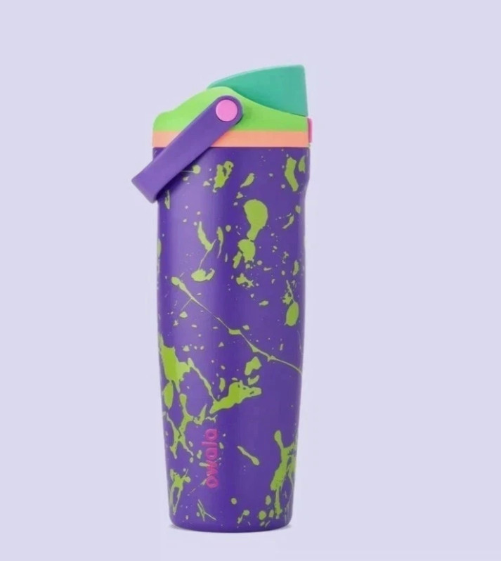 Owala Birthday Bash Electric Feel 30 oz FreeSip Sway Neon Party Water Bottle new
