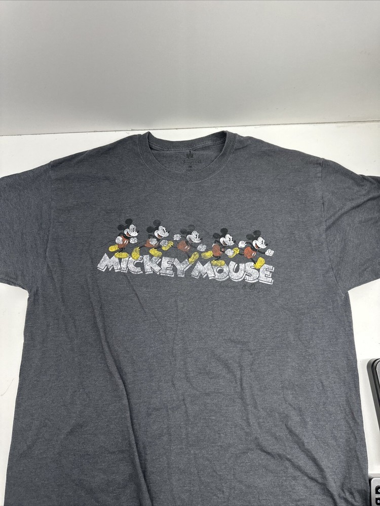 Mickey Mouse Authentic & Original 2 XL Disney Parks Hanes Gray Tshirt