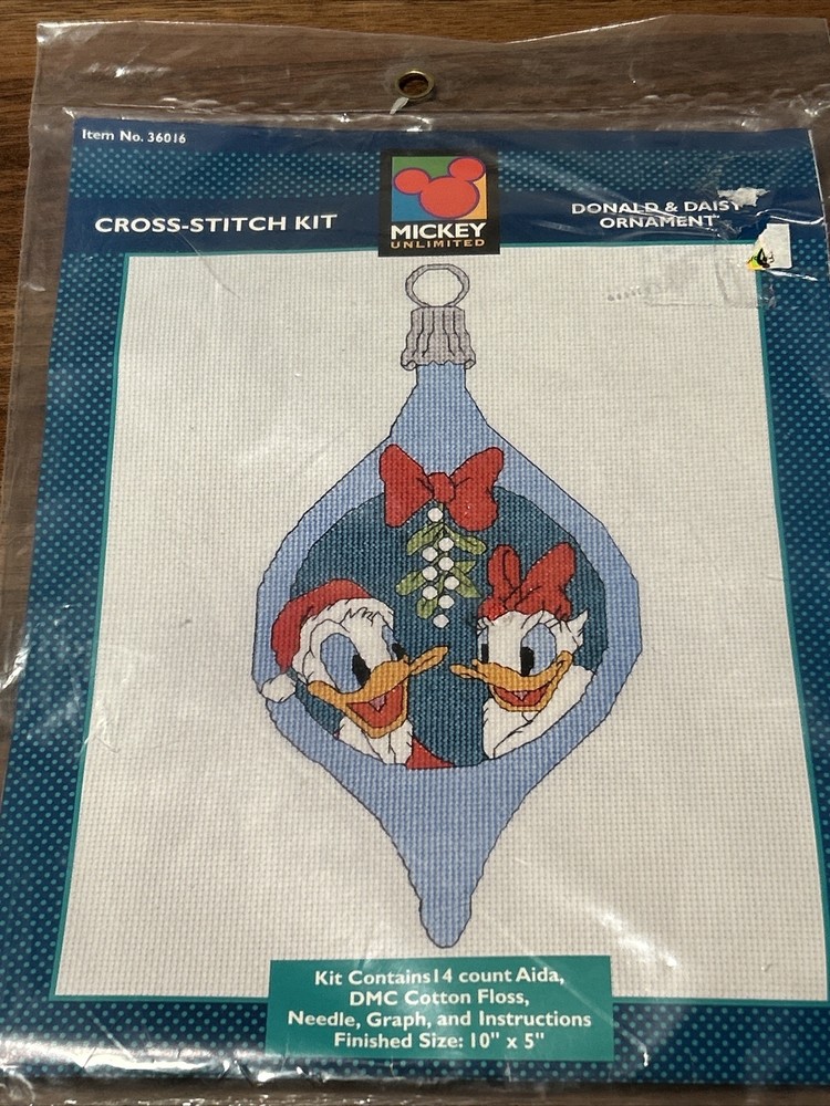 Disney Mickey Donald Daisy Cross Stitch Kit 10x5 Ornament #36016