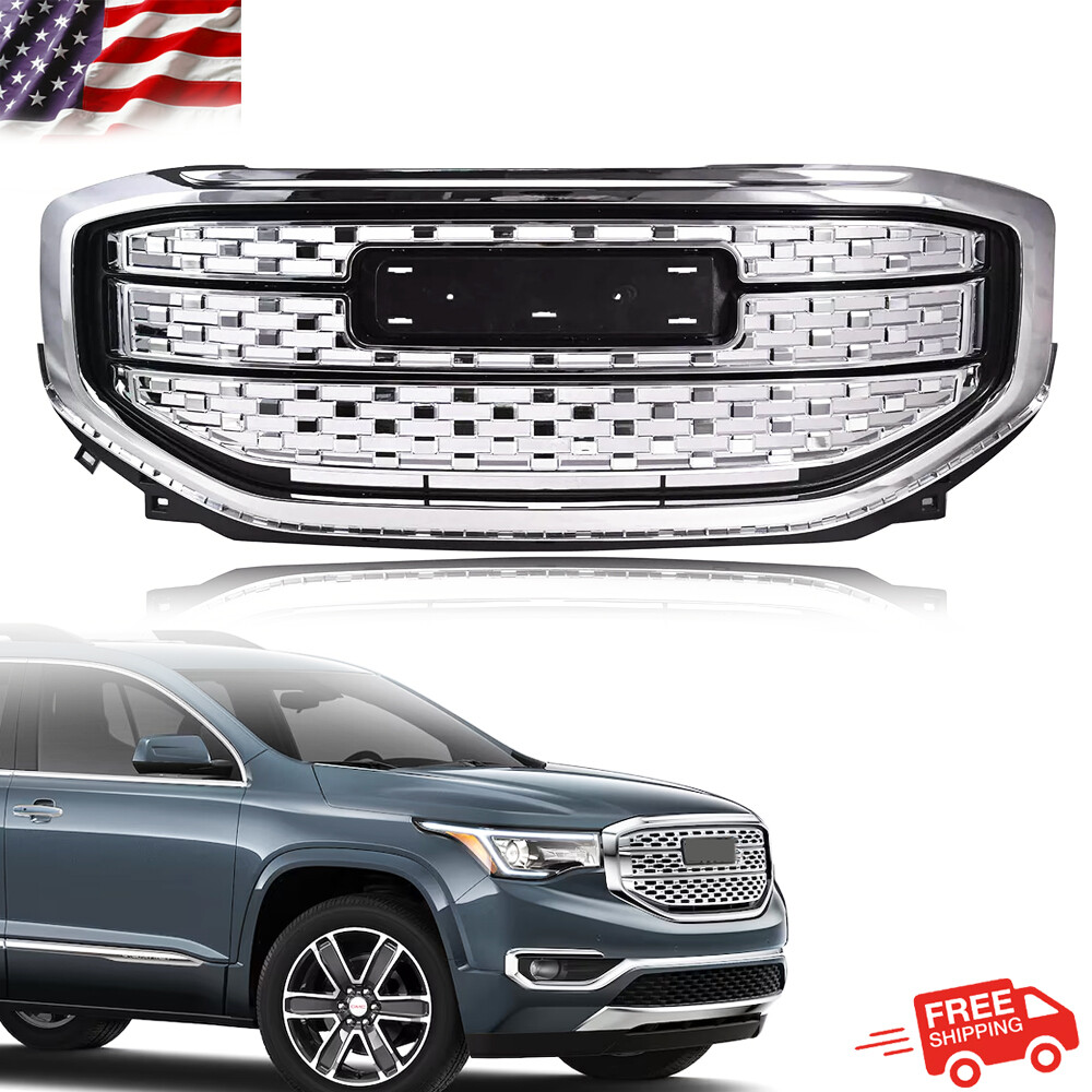 Front Upper Grilles Assembly For GMC Acadia Denali 2017-2019 Bumper Centre Upper