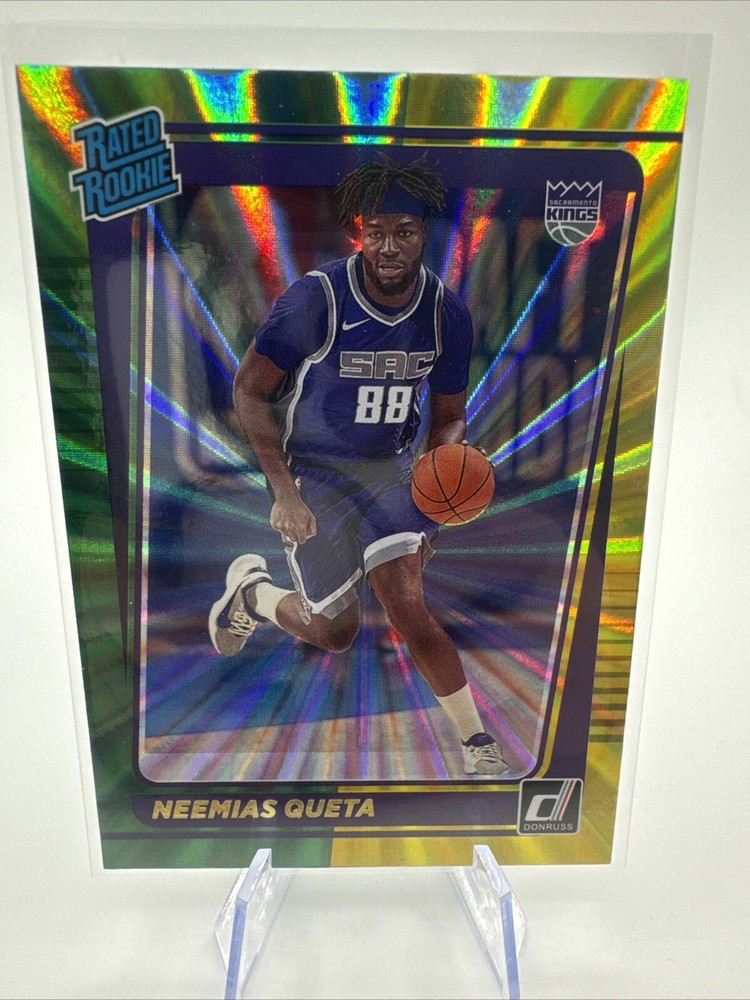 2021-22 Panini Donruss - Rated Rookie Holo Green & Yellow Laser #206 Neemias...