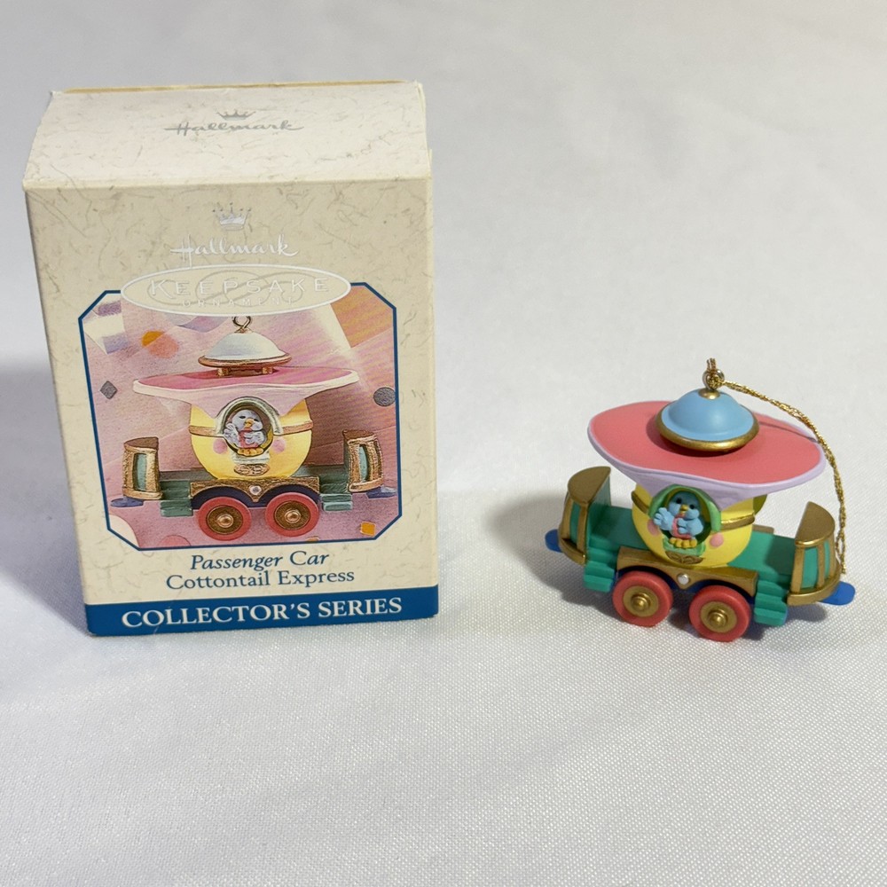 Vintage Hallmark Easter Ornament 1998 COTTONTAIL EXPRESS Passenger Car Series #3