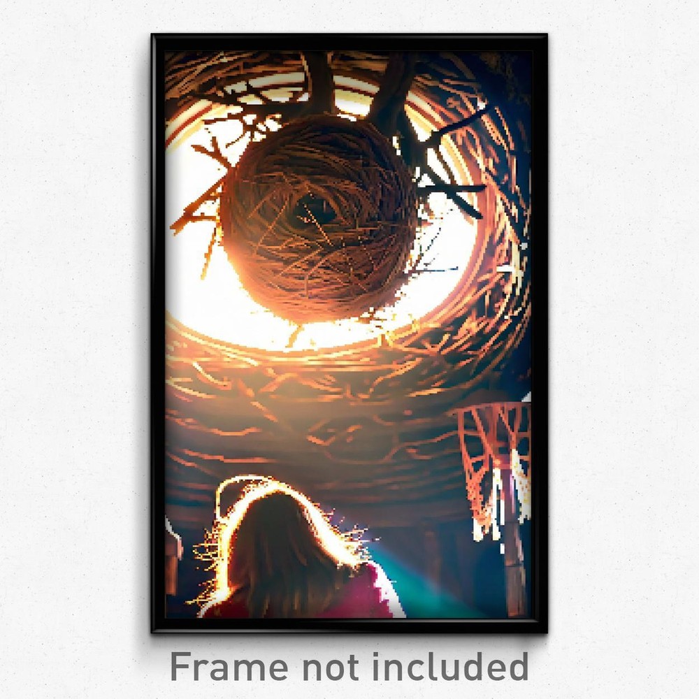 Pixel Art Poster: Authentic Nest 8-Bit Psychedelic Trippy Video Game Print