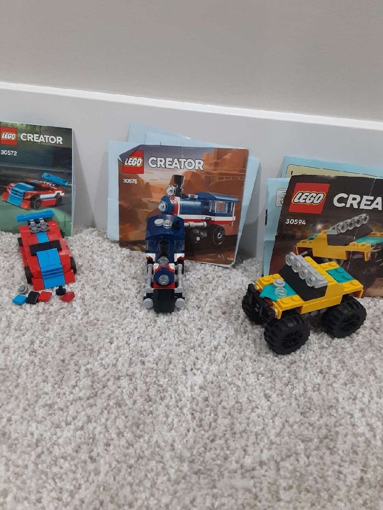 Lego Creator Lot:  330572 Race Car; 30575 Train & 30594 Rock Monster Truck