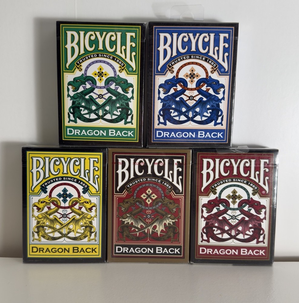 New Rare 5-Set Bicycle Dragon Back Playing Cards Full Collection