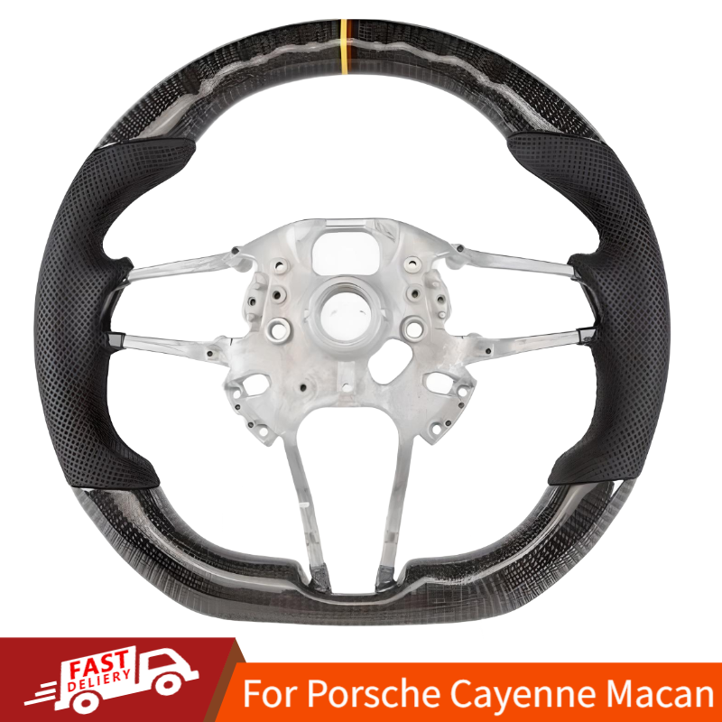 Steering Wheel Carbon Fiber For Porsche Cayenne Macan 911 718 918 2015-2021