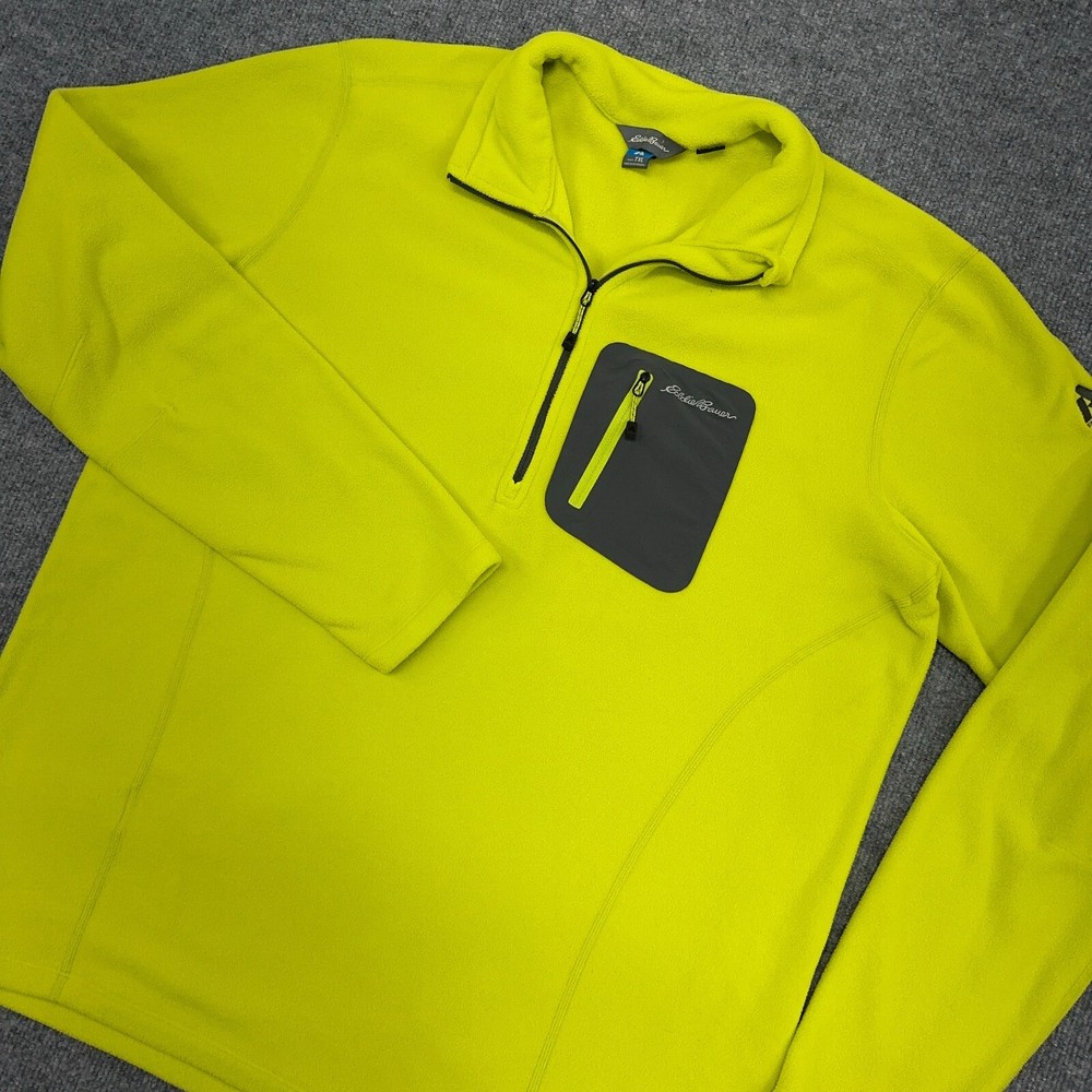Eddie Bauer Men's First Ascent LT Large Tall Fleece Pullover in Bright Neon Green for Outdoor Comfort and Style