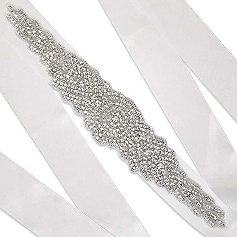 Crystal Rhinestone Sash Belt, 14 1/2