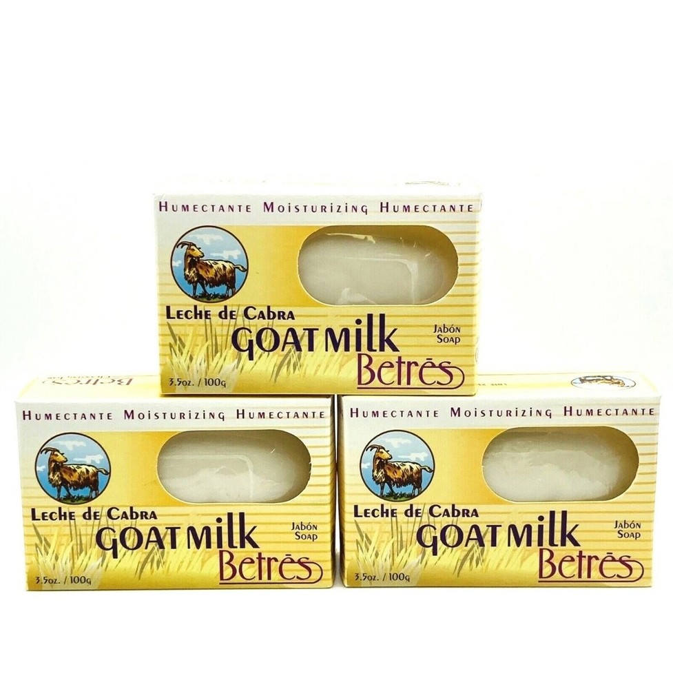 Goat Milk Moisturizer Cleansing Bar Soap Betres ( 3 Pack )