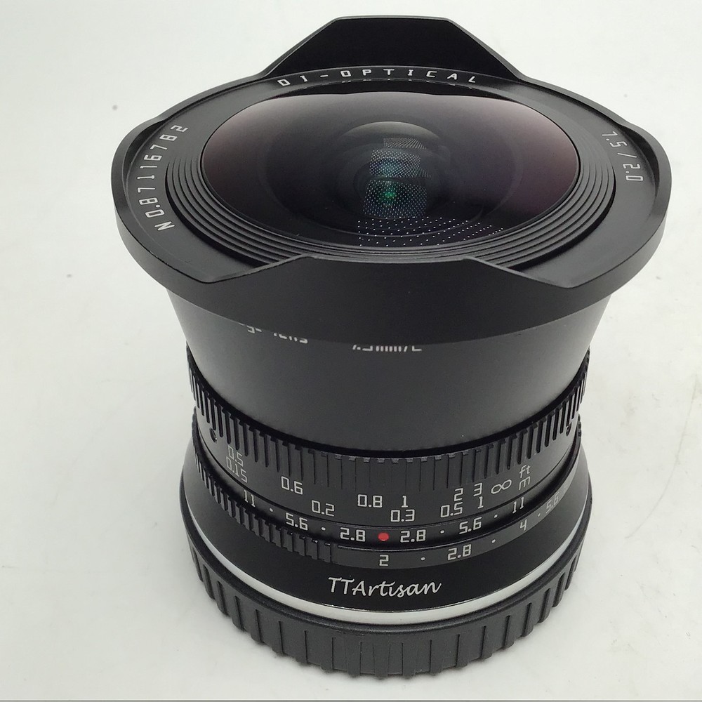 TTArtisan DJ Optical 7.5mm f2 Fisheye Lens No Front Cap Used Good
