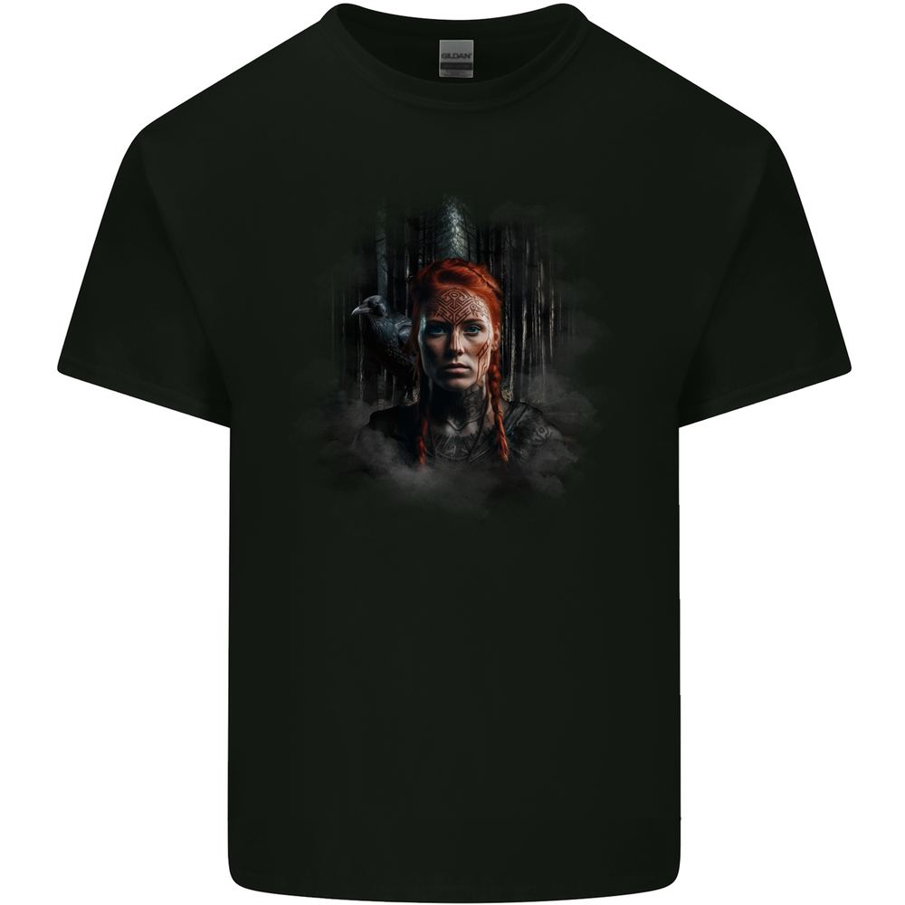 Viking Shield Maiden Woman Warrior Mens Cotton T-Shirt Tee Top