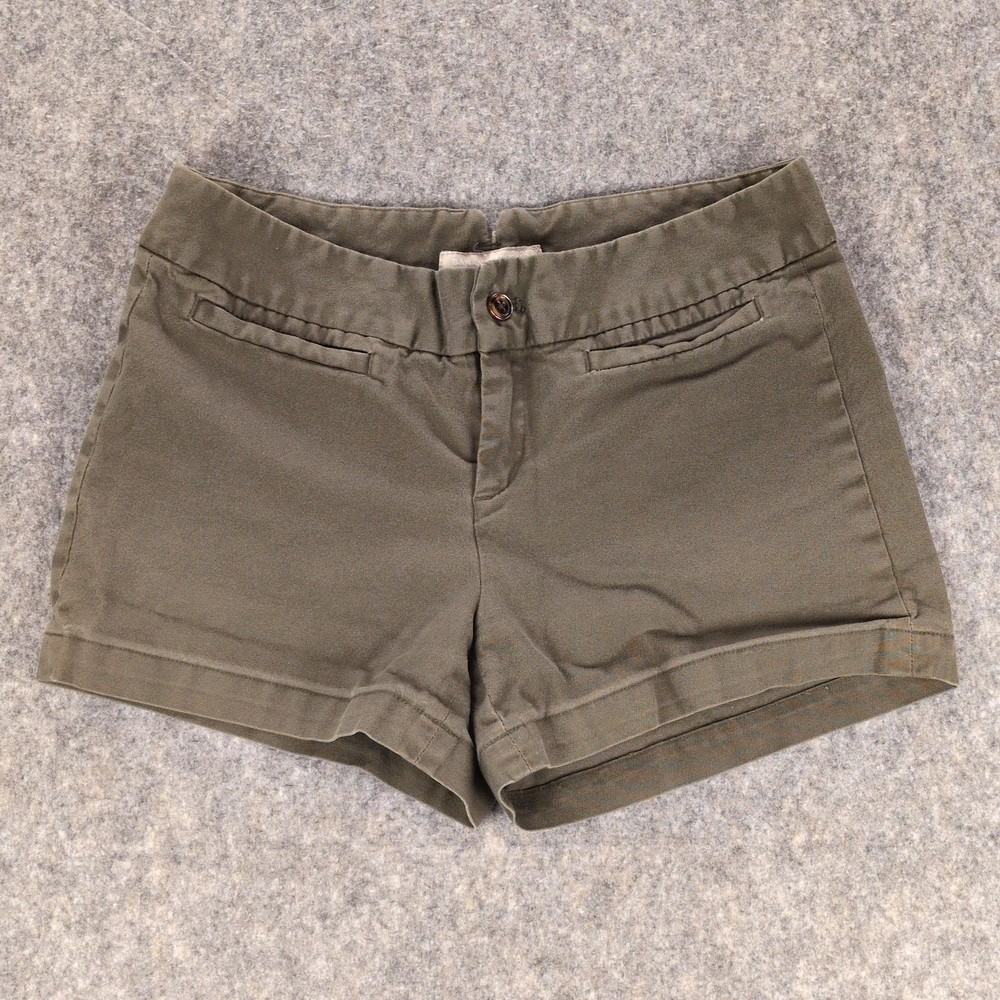 Banana Republic Shorts Womens 4 Green Chino Twill Cuffed Stretch Casual Summer