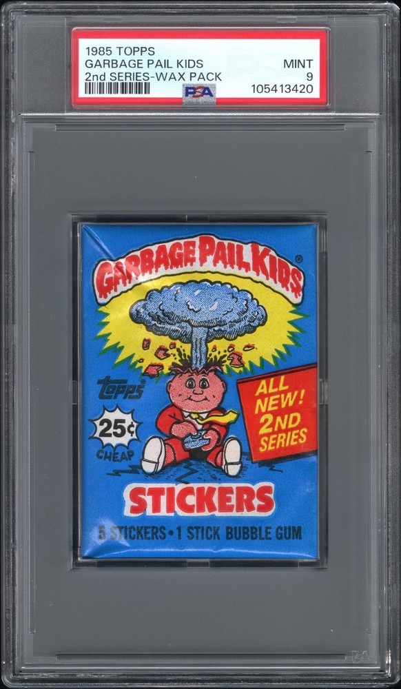1985 Topps OS2 Garbage Pail Kids 2nd Series 2 Wax Pack PSA 9 NM-MT Schizo Fran