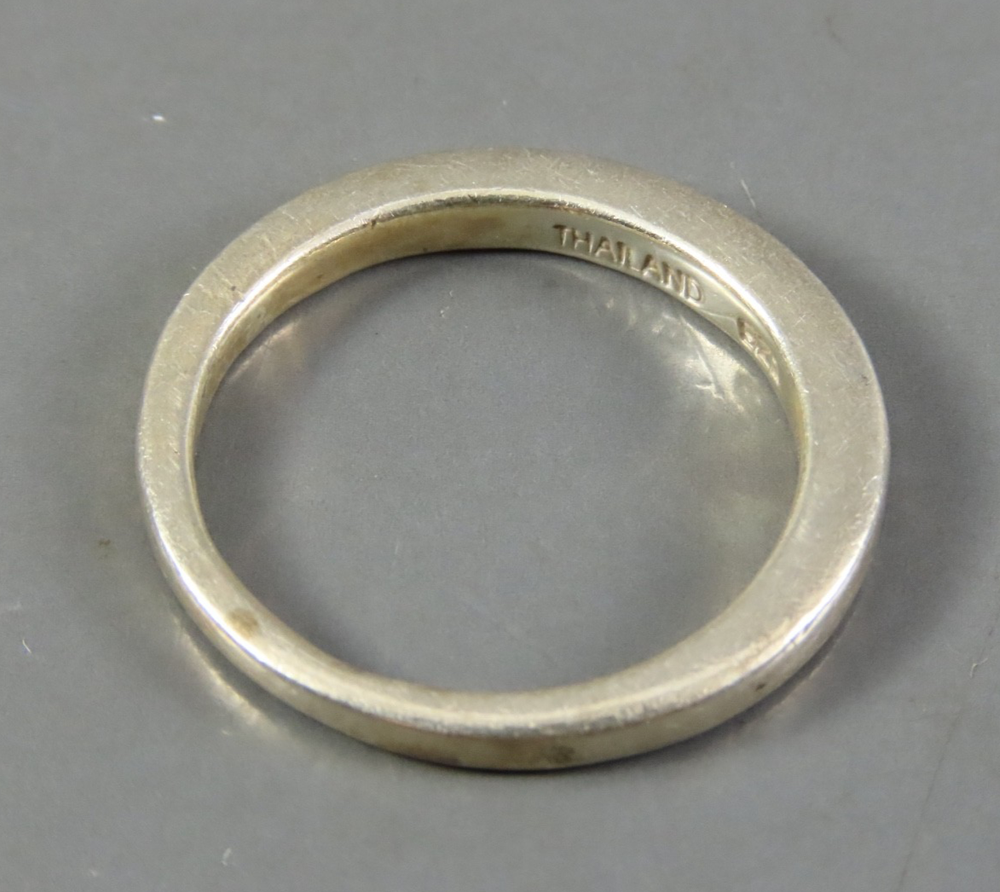 STERLING SILVER Simple Wedge Style Band Ring SITS UP A LITTLE TALLER  sz 8