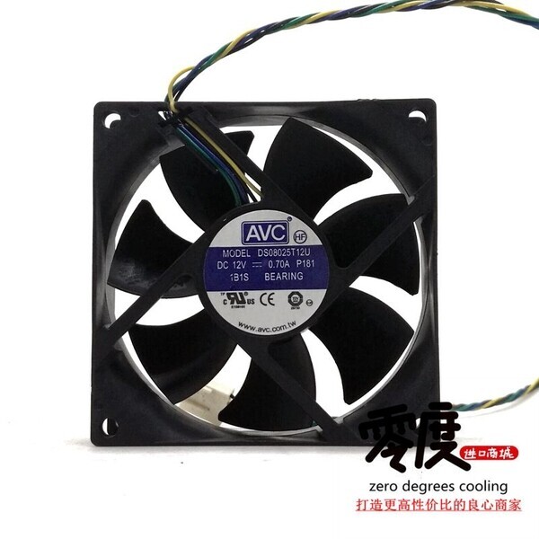 Fan AVC DS08025T12U 12V 0.7A 8CM 8025 4 PWM New #F8