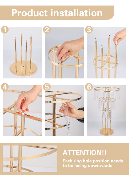 Crystal Round Gold Pedestal Stand for Wedding Party Decor