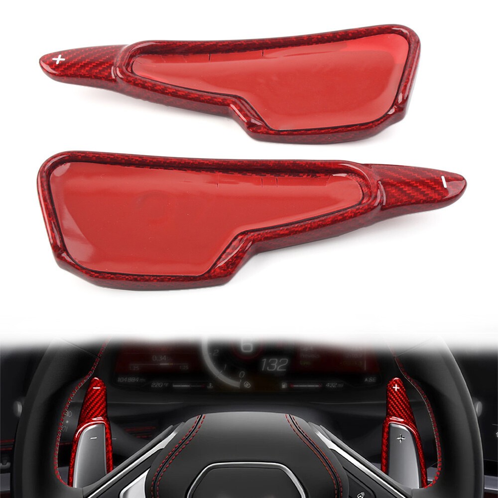 1 Pair Steering Wheel Shift Paddle For Chevrolet Corvette C8 2020-2022 Red