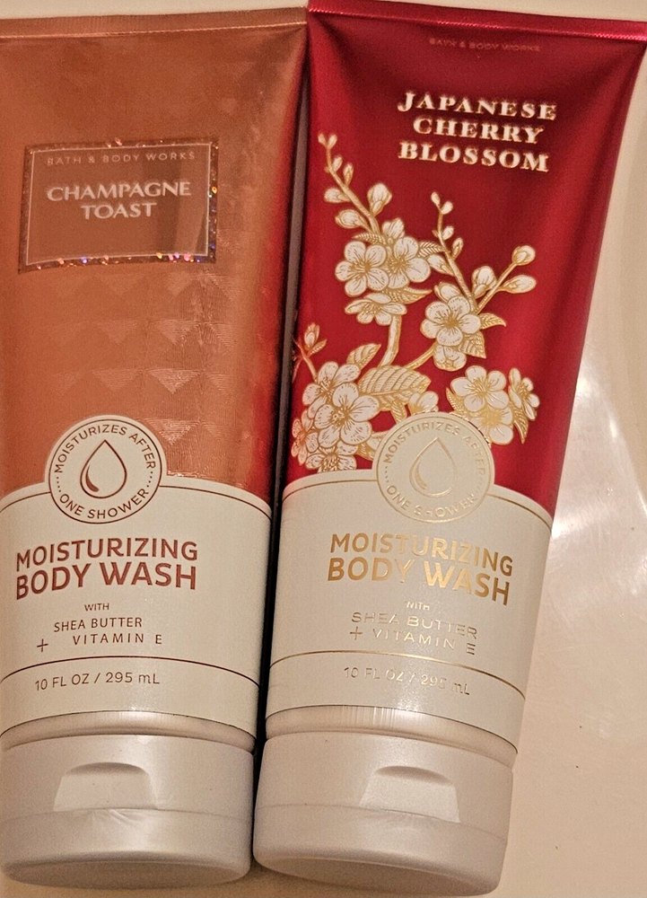 Bath &Body Works Japanese Cherry Blossom &Champagne Toast Scented Body Wash Set.
