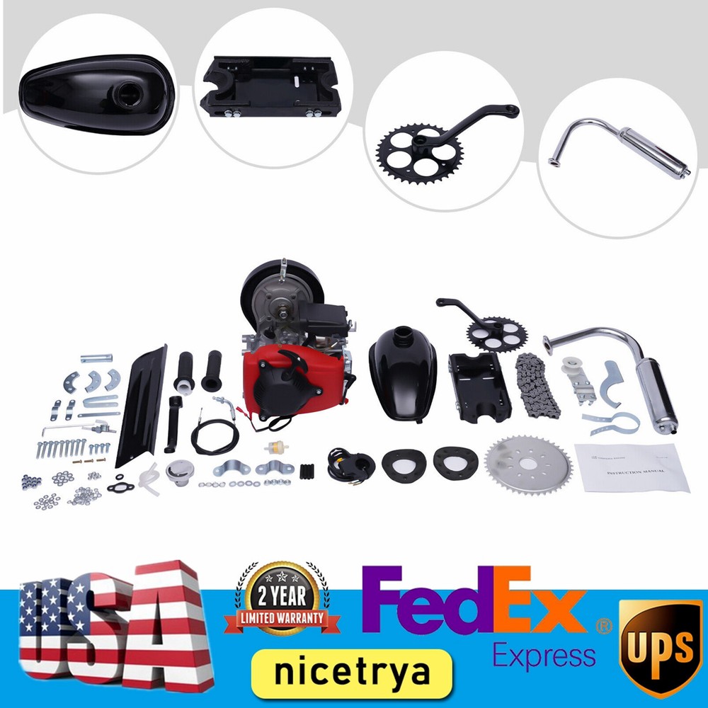 4Stroke 49CC Gas Cycle Bike Engine Kit Petrol Motorized Bicycle Motor Full Set