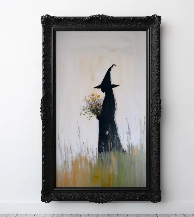 Vintage Wildflower Witch Wall Art Printable Download