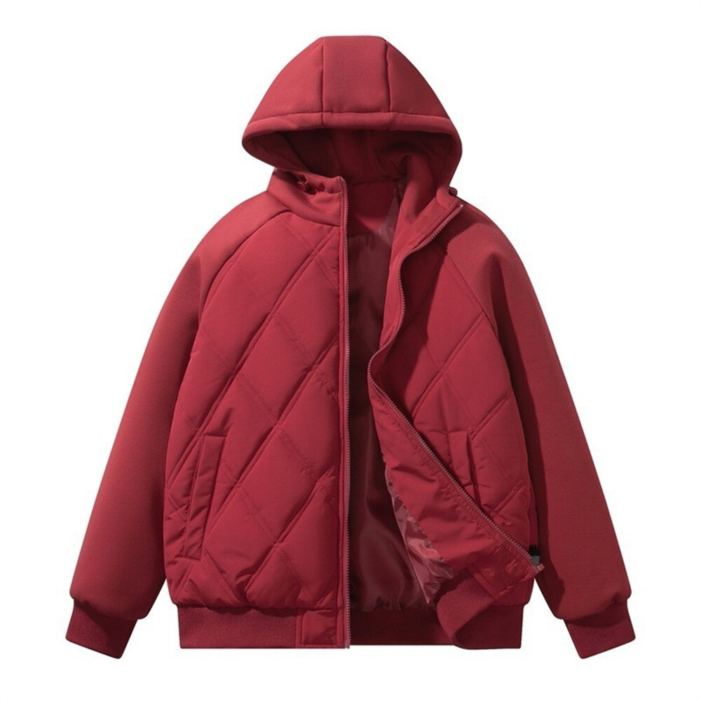 Men's Warm Winter Cotton Padded Jacket Thermal Quilted Jacket Casual Zipper Coat