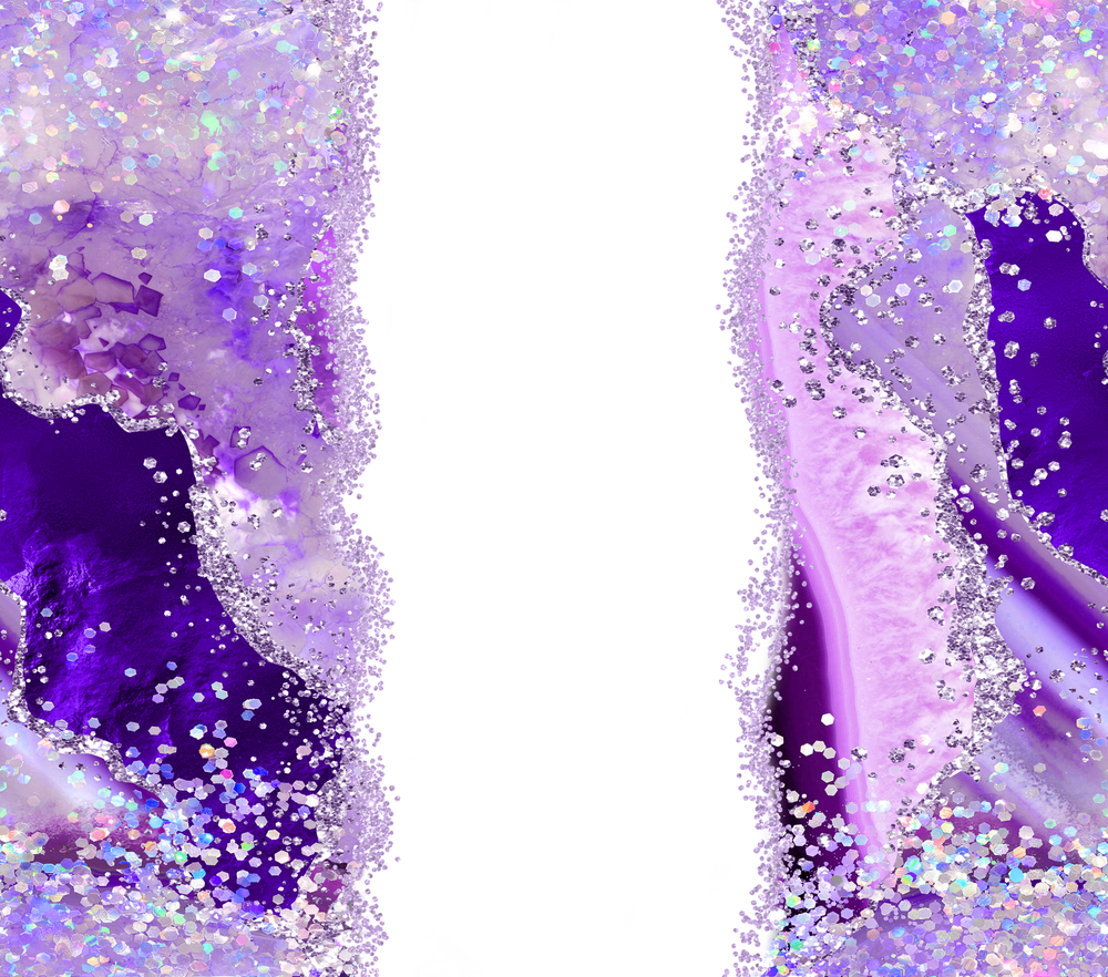 Purple glitter personalized white tumbler with custom design