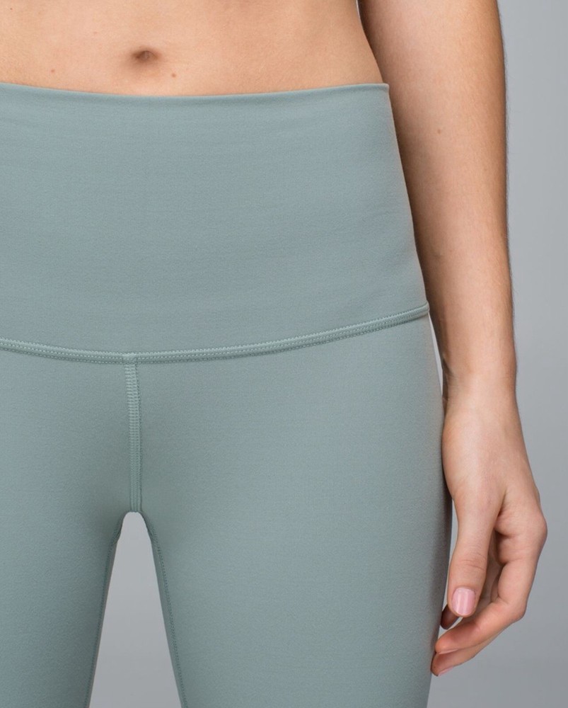 LULULEMON Wunder Under Crop Legging *Full-On Luon (Roll Down) Earl Grey SZ 2