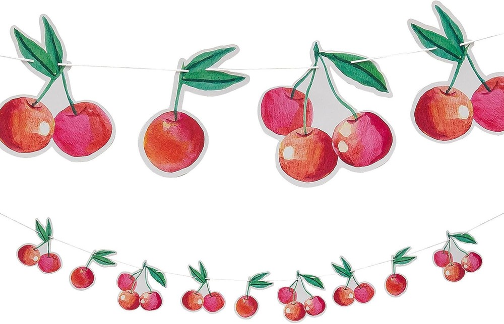 7 ft Multi-Color Cherry Party Cardstock Garland Decoration - 1 Pc