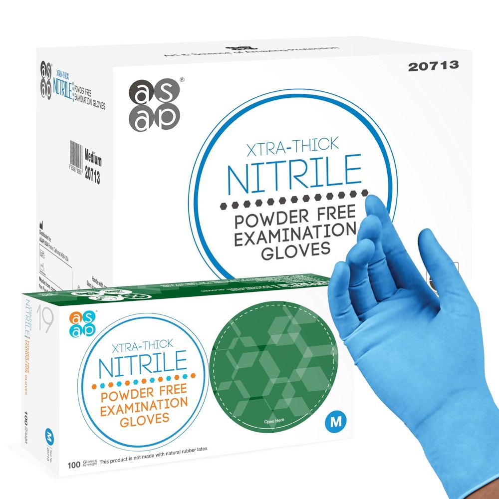 Blue Nitrile Gloves 4 Mil Disposable Latex Free Powder Free Food Safe