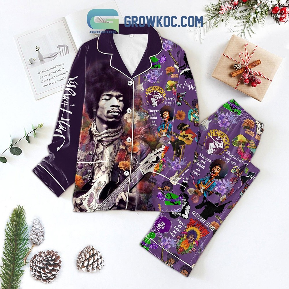 Jimi Hendrix They8217re All Bold As Love Polyester Pajamas Set