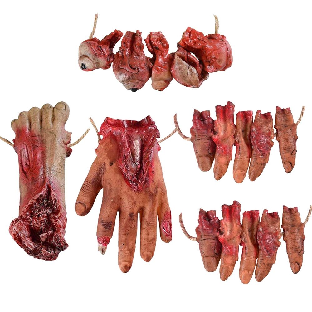 5PCS Halloween Severed Broken Body Parts Halloween Blood Props Realistic Seve...