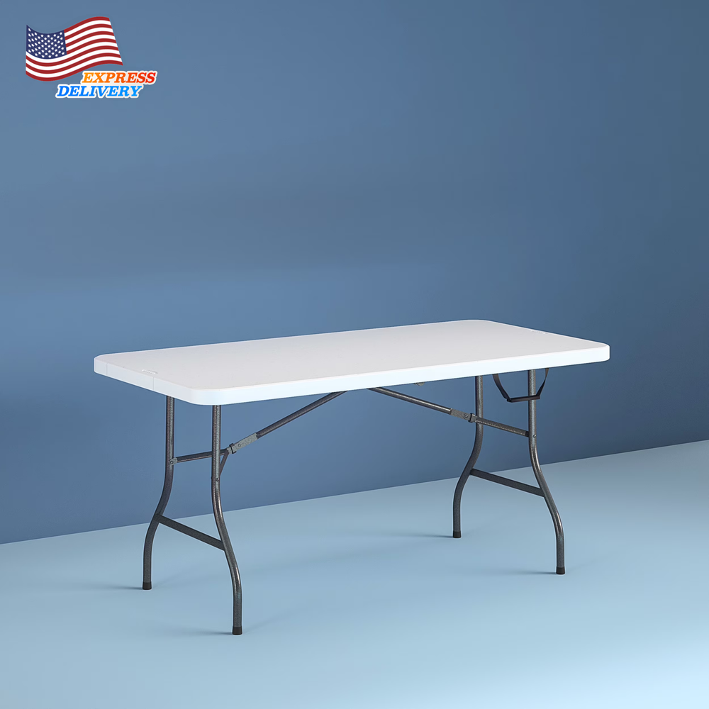6 Foot Premium Folding Table White Speckle FREE SHIPPING USA