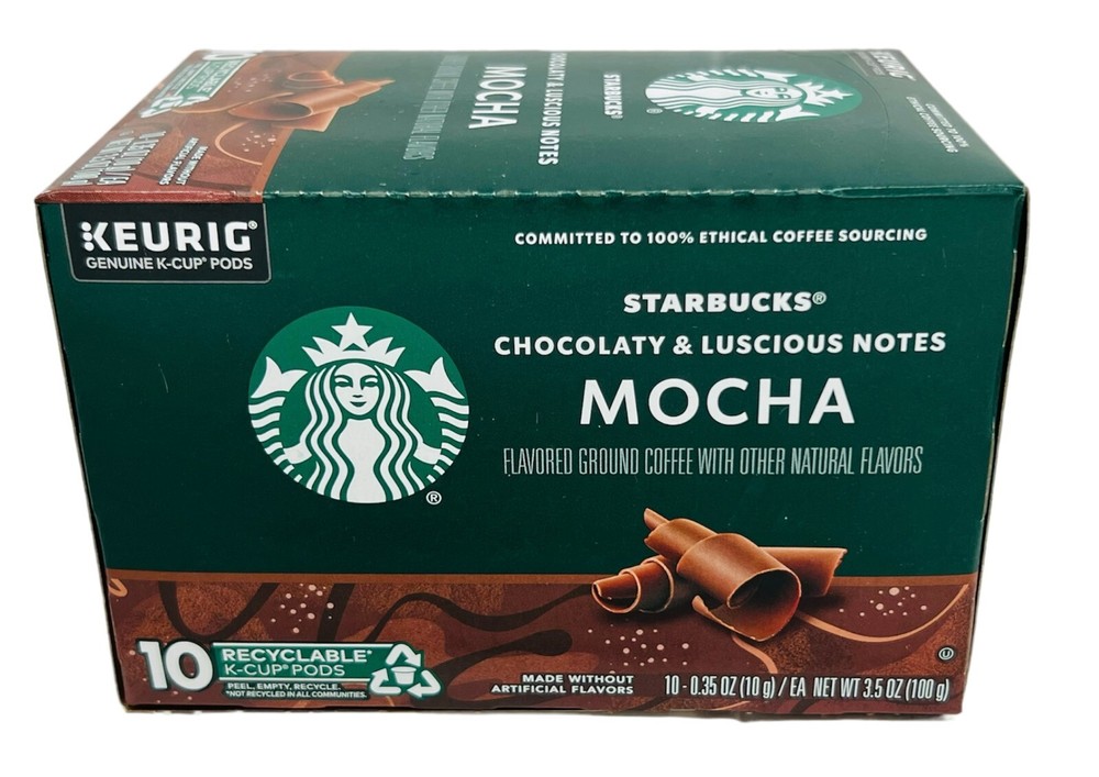 Starbucks Mocha Flavored Coffee K Cups Keurig 10 ct 3.5 oz