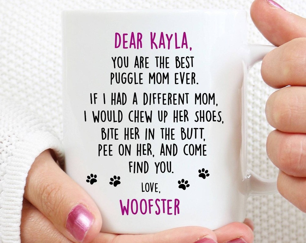 Personalized Puggle Dog Gifts Funny Puggle Mom Mug Puggle Dog Mom Gift Puggle