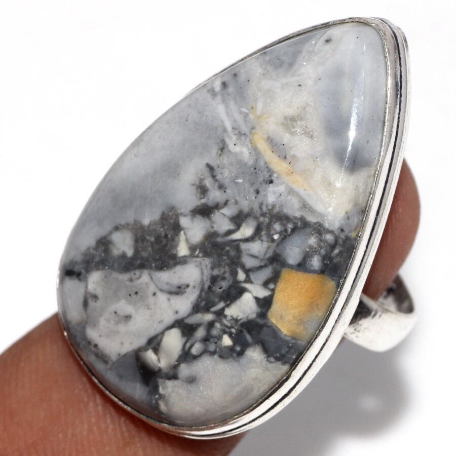 Maligano Jasper  925 Silver Plated   Ring  Us 9.5 Gifts For GirlFriend JW