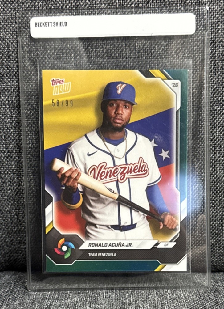 Topps Now 2026 WBC Ronald Acuña Jr. CHAMPION Team Venezuela VEN01 58/99