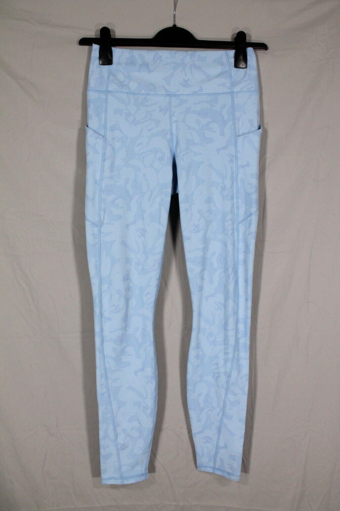 PURE LUXE By FABLETICS Blue Floral HIGH-WAISTED Pockets OASIS Active LEGGINGS M