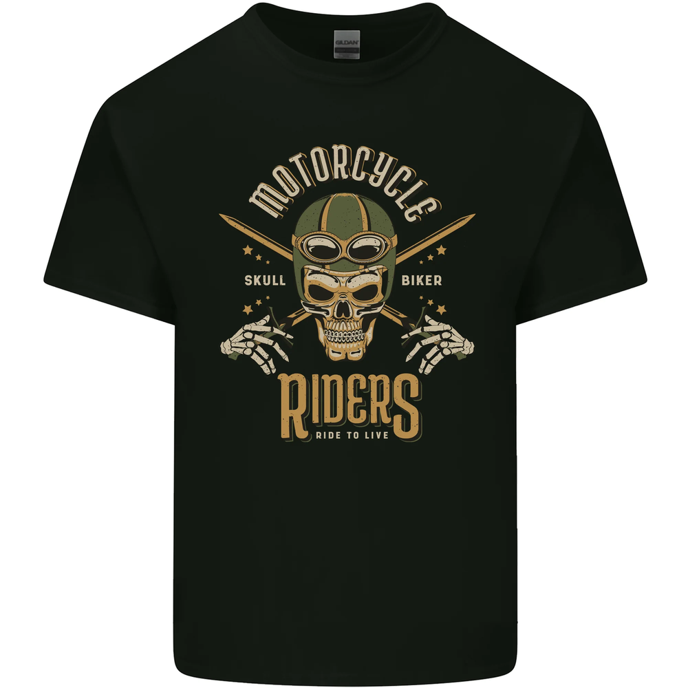 Motorcycle Riders Biker Motorbike Skull Mens Cotton T-Shirt Tee Top